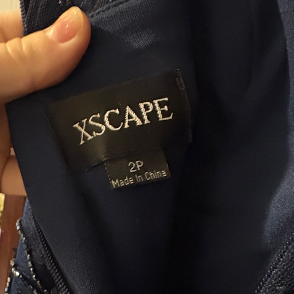 Beautiful Beaded Navy Blue Evening Gown - Picture 7 of 7